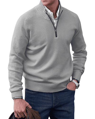 Casual sweater med lynlås