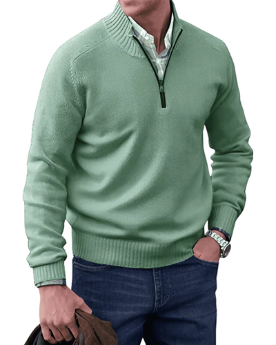 Casual sweater med lynlås