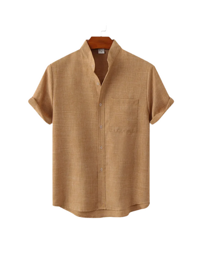 Venice Linen Shirt Med korte ærmer