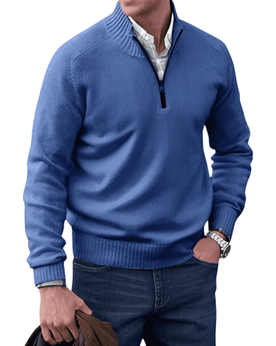 Casual sweater med lynlås