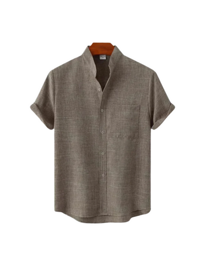 Venice Linen Shirt Med korte ærmer